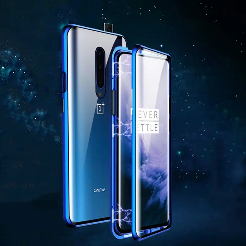 

Магнитный поглощающий металлический чехол s для Oneplus 8 Pro 7 Pro 7T Pro, двусторонний стеклянный противоударный чехол для Oneplus 8 7T 7 6T