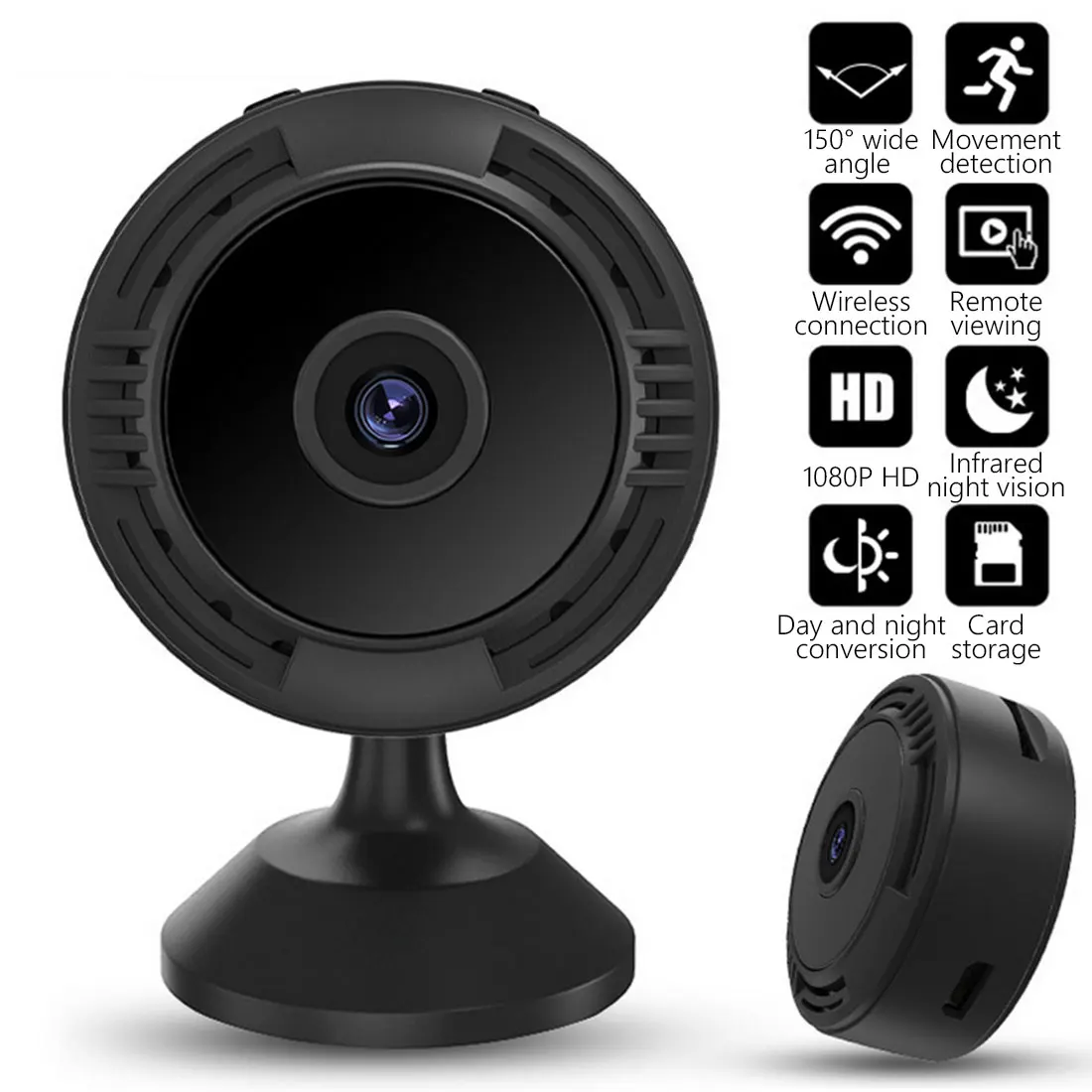 

1080P HD F8 Mini IP Camera WiFi Cloud Storage Night Vision Remote Monitor, Portable Smart Home Surveillance Camera with Magnetic