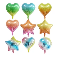 5pcs lot star heart balloon gradient color inflatable helium baloon birthday party supplies wedding decorations air globos
