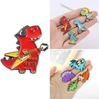 Популярная эмалированная брошь в форме рок-звезды динозавра с героями мультфильмов, значок для девушек из серии животных, весёлый значок, подарок на день рождения для девочек