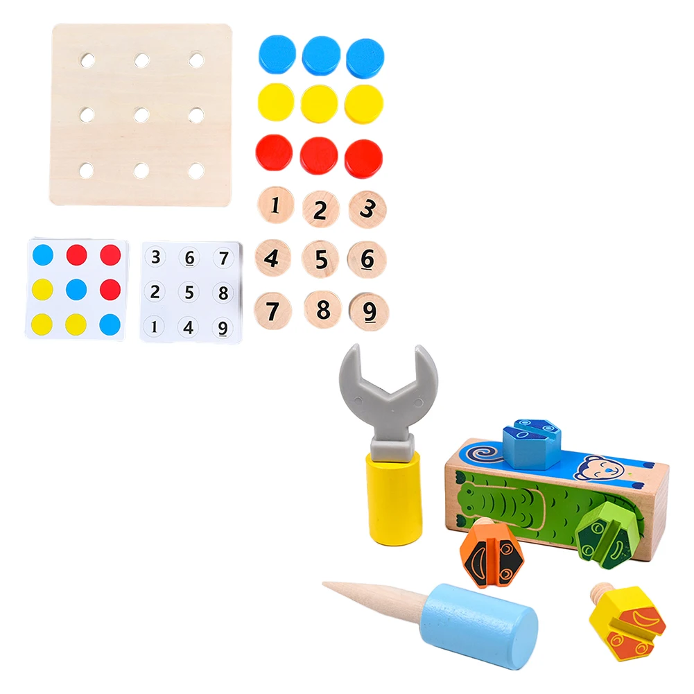 

Настольная игра Монтессори с деревянными искусственными элементами, образовательная игрушка, подарок