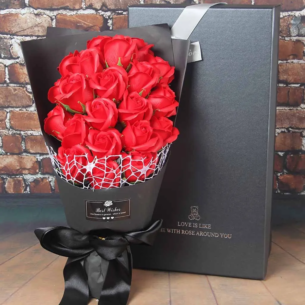 Имитация цветка розы пара подарок на свидание День Святого Валентина сделай сам