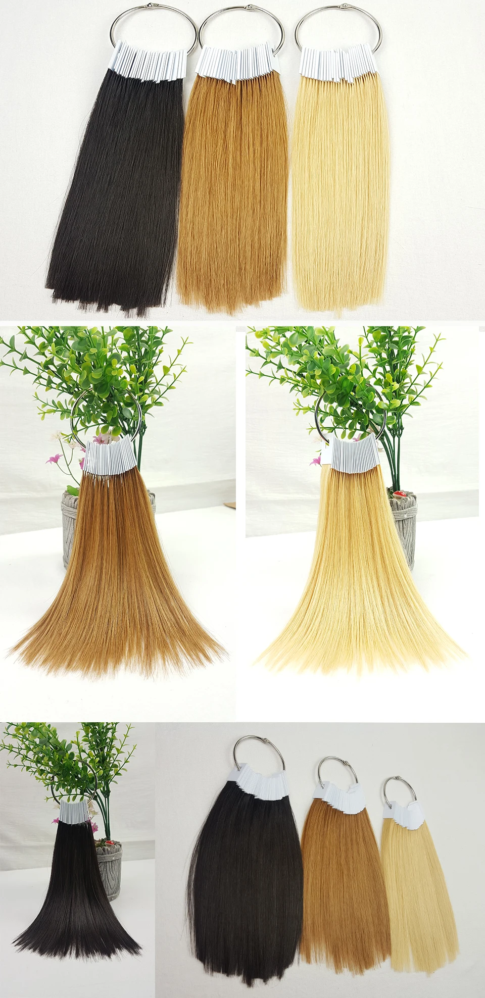 ShowCoco человеческие волосы для наращивания, цветные кольца, волосы remy, цвет диаграммы для салонных волос, образцы