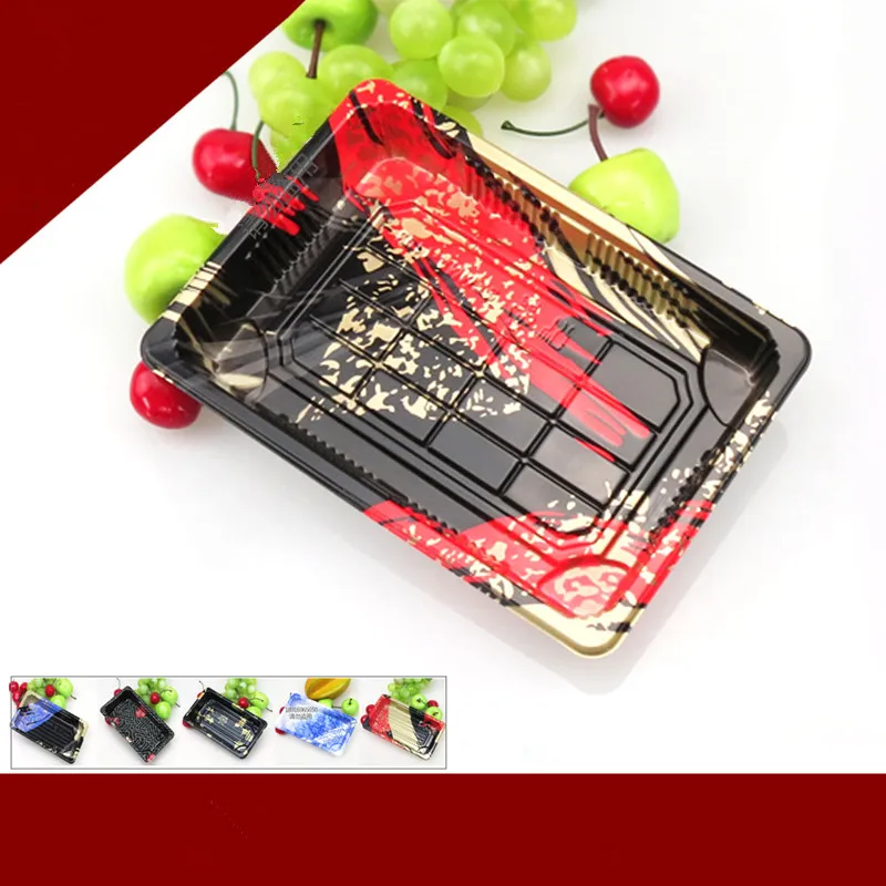 Упаковочные коробки для суши с цветочным принтом биоразлагаемые пластиковые