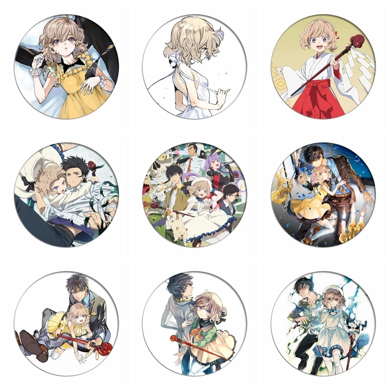 Изобретенная надпись искусственная брошь Iwanaga koцветоко булавка Kuro Sakuragawa