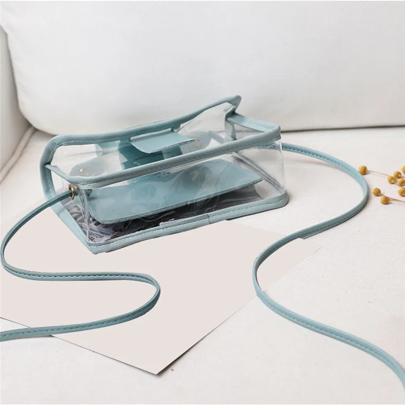 

Small Fresh Women's Bag 2020 Summer New Transparent Fashion Small Square One Shoulder Diagonal Cross Bag Simple