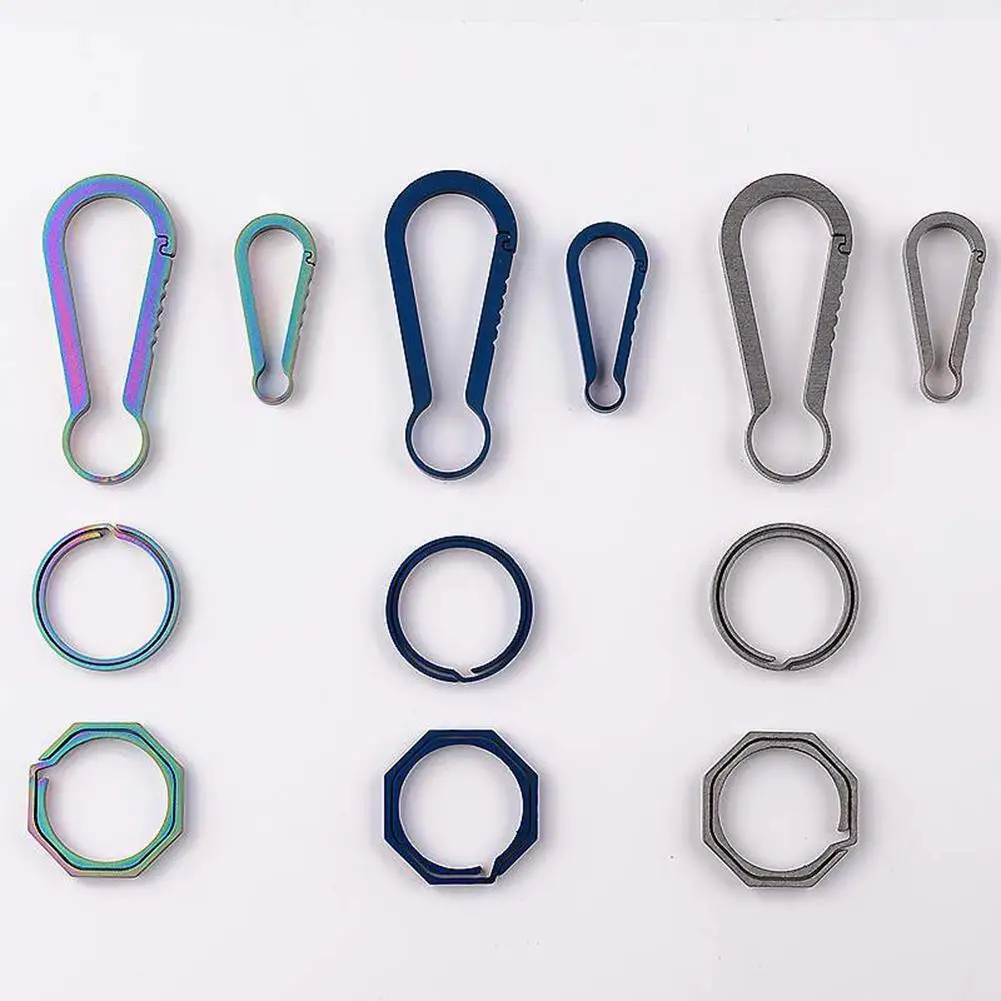 

1Pcs Titanium Buckles EDC Outdoor Tool Titanium Alloy Titanium Key Accessories Ring Keychain Buckle Car T8F7