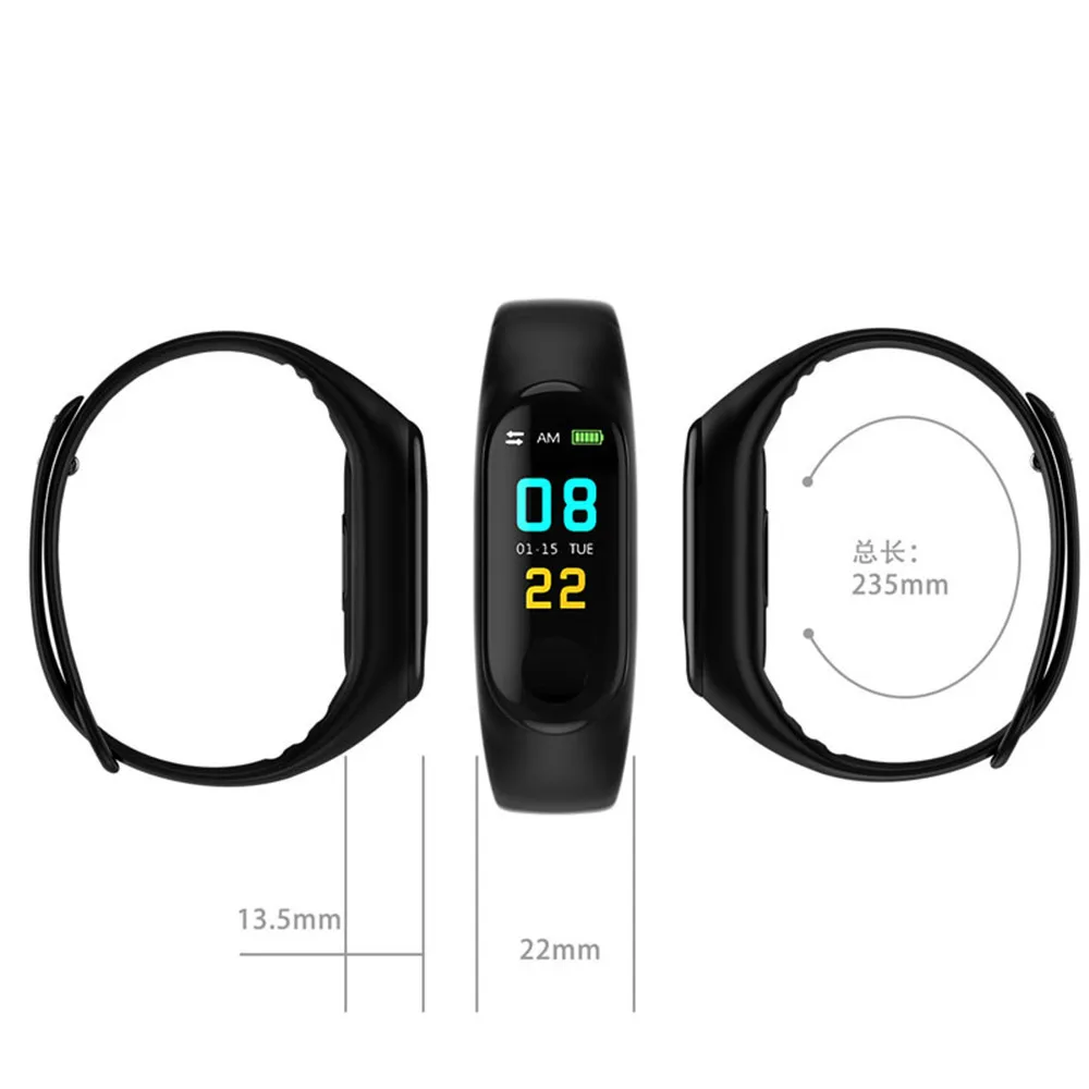

M3 Smart Watch Bracelet Band Fitness tracker Wristband Heart Rate Activity Screen Smart Electronics Bracelet watch For Women men