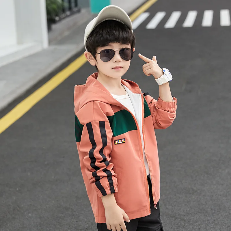 

Cool Zipper Spring Autumn Boy Coat Overcoat Top Kids Costume Teenage Gift Children Clothes High Quality Plus Size