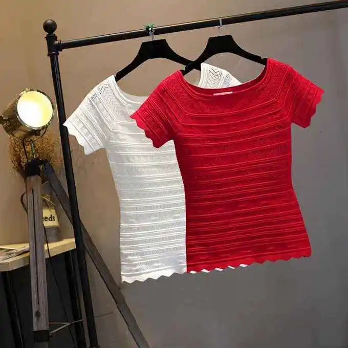 

2020 Women Short red Sleeve Shirtmint Top Garment