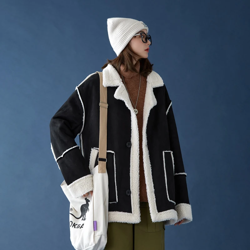 Легкая зимняя куртка женские теплые флисовые куртки женское повседневное пальто