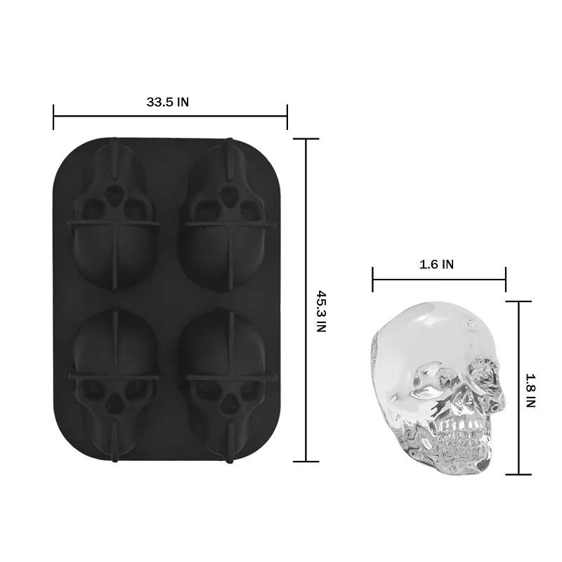 3D форма для льда в виде черепа силиконовая костей и напитков поднос кексов конфет