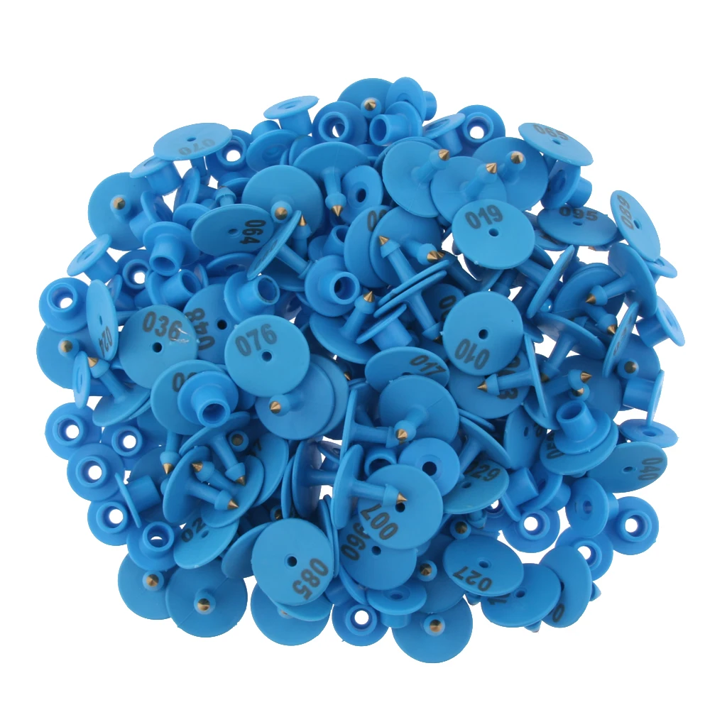 100xNumbered Identification Ear Tag for Pig Sheep Cow Blue 001 to 100 | Дом и сад