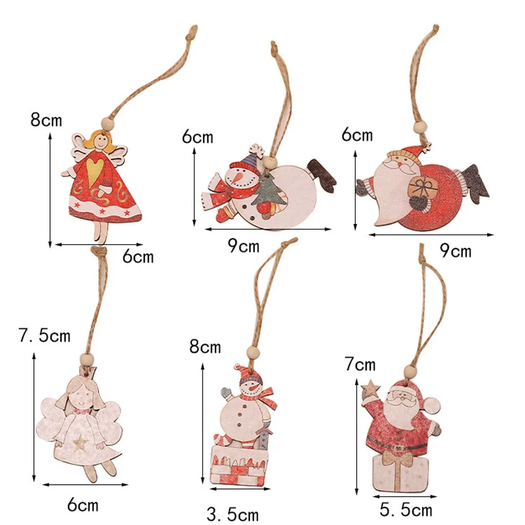 2 шт. деревянная подвесная Рождественская Фигурка Санта Снеговик Декор