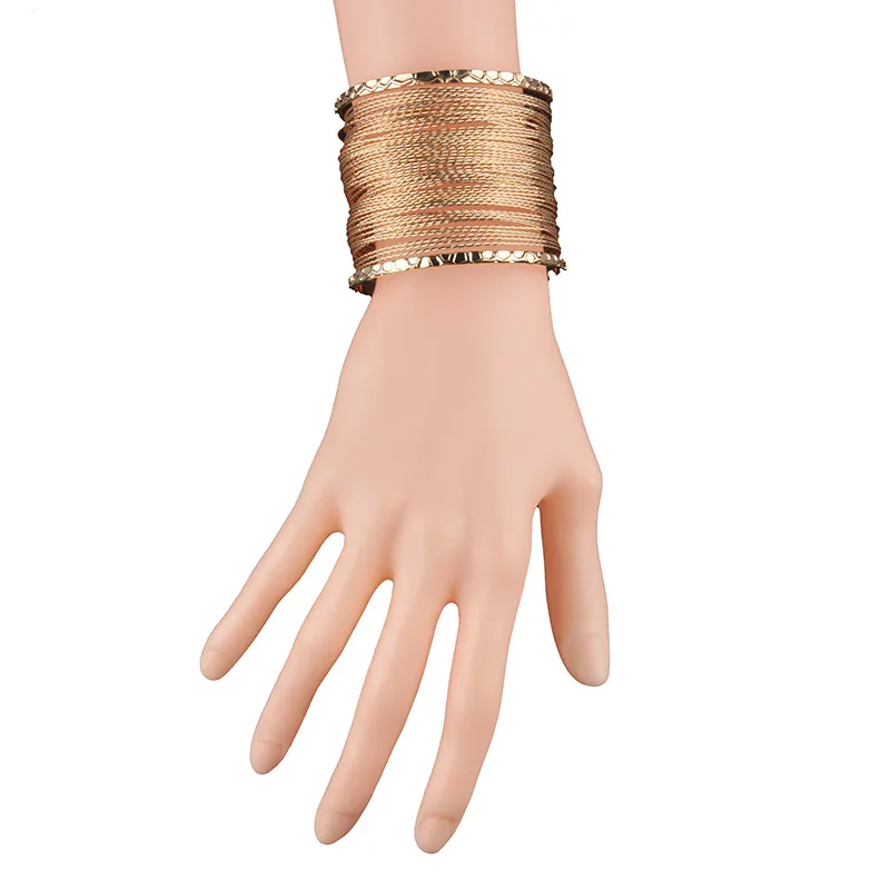 Бренд Dvacaman широкослойный металлический браслет-цепочка для женщин богемный