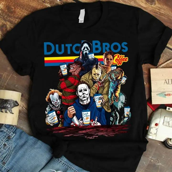 Футболка для Хэллоуина с героями фильма ужасов голландские братья кофе|Мужские