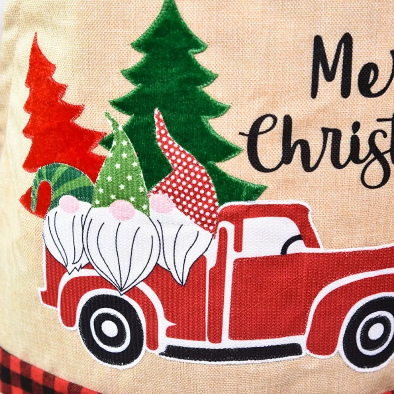 

New Christmas Decorations Linen Embroidered Apron Christmas Flower Style Creative Apron Christmas Items