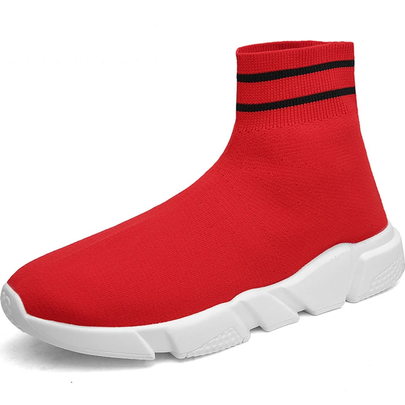 High Top Running Socks Sneakers Women Red Men Sport Shoes Woman Knit Women's Sports Gym Jogging A111 | Спорт и развлечения