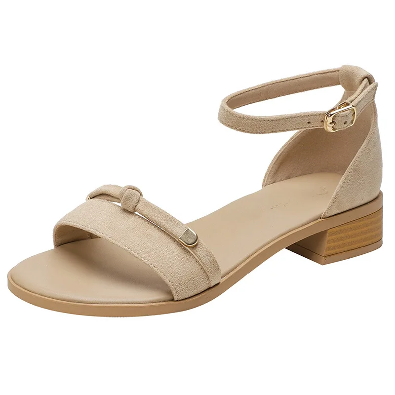 

Woman Summer Classic Simplicity Sandals Buckle Casual Suede Women Shoes Female Ladies Platform Retro Sandalias High Heels