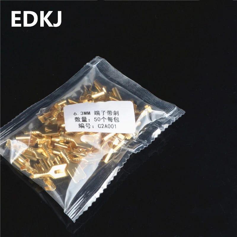 

50 PCS 6.3plug-in for ship-type switch copper silver plated terminal plug-in 6.3