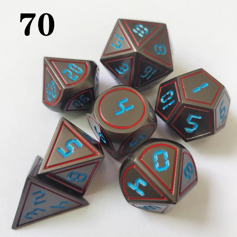 Двухцветные металлические кости 7-piece подземелье и дракон RPGMTC настольная игра D4 D6