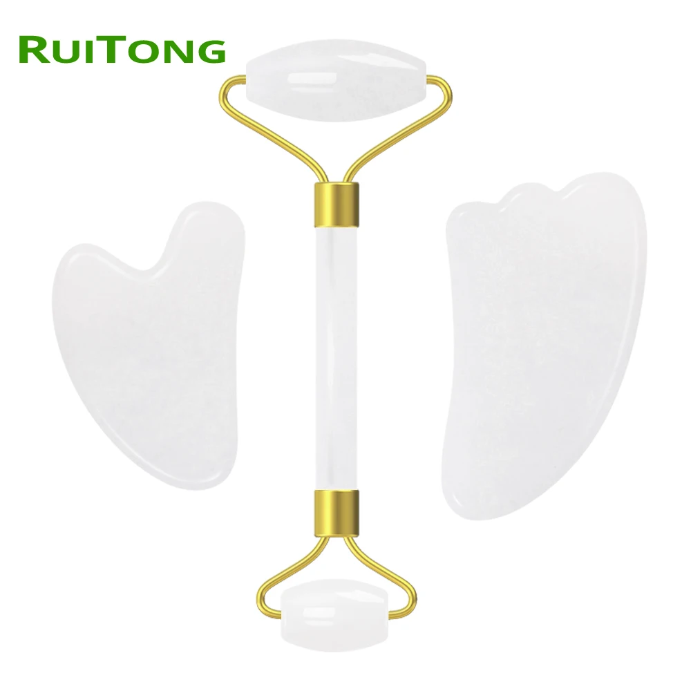 Прямая доставка белый нефритовый валик доска Гуаша набор для Facical массаж глаз релаксации 100% Натуральный