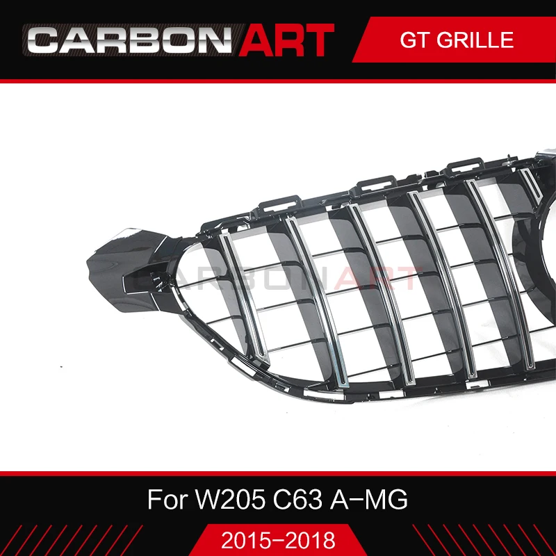 Хромированная передняя решетка гоночная вертикальная сетка для benz w205 c63 ang c63s 2015