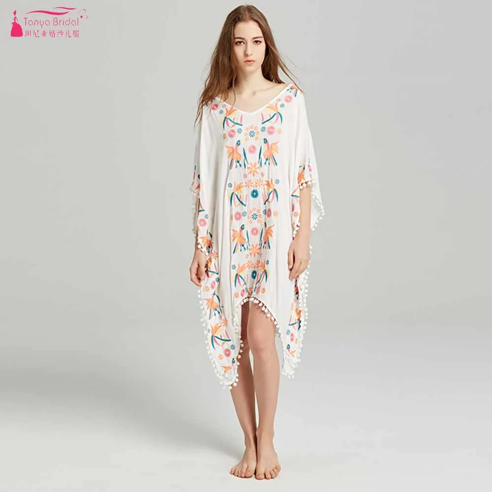 Короткое свадебное платье до колена в богемном стиле 2018 Пляжное с расклешенным