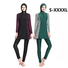 Женский купальник Burkini Burkinis, скромный Комплект из трех предметов, женский купальник с длинным покрытием и капюшоном