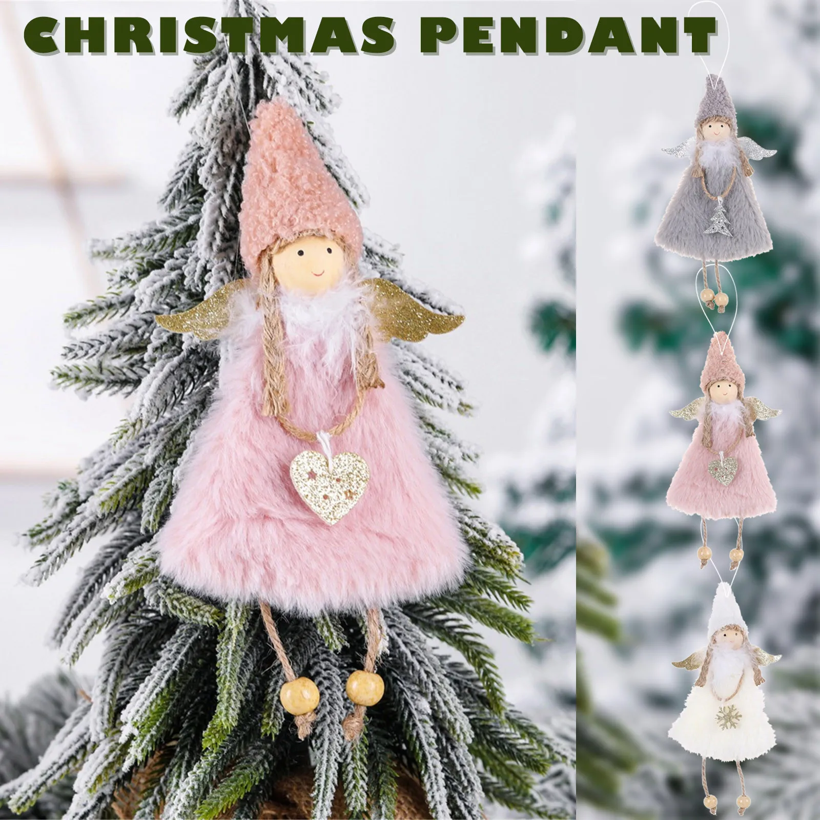 

Christmas Angel Plush Doll Ornaments Christmas Tree Ornaments Pendant Gifts Happy New Year Christmas Ornaments Noel Natal#02