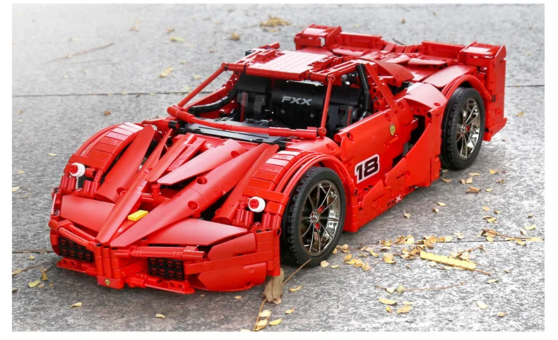 Yeshin 13085, функциональная Автомобильная машина FXX, Спортивная скоростная Гоночная машина, модель 1:8 автомобиля, детские рождественские подарки, строительные блоки