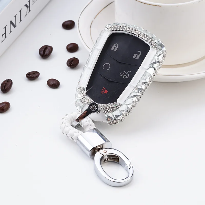 

Luxury Diamond Crystal Car Key Case Cover For Cadillac ATS-L XTS XT5 CTS CT6 ATS 28T SRX Escalade Auto Smart keyring Accessories