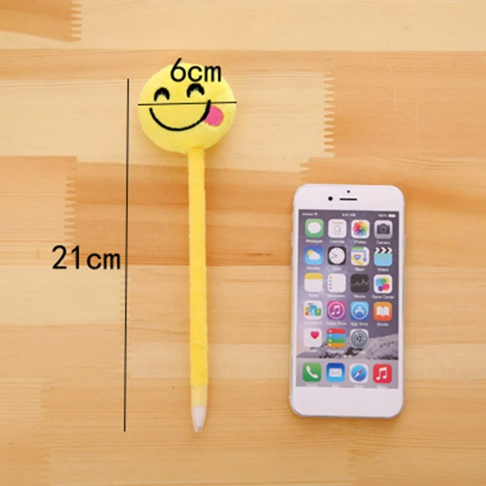 3 шт. забавная мультяшная Шариковая Ручка Новинка плюшевая игрушка со смайликом