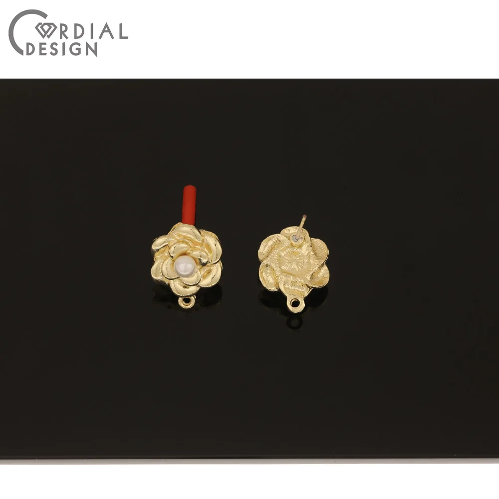 

Cordial Design 100Pcs 14*18MM Jewelry Accessories/Flower Shape/DIY/Earrings Stud/Imitation Pearl/Jewelry Findings & Components