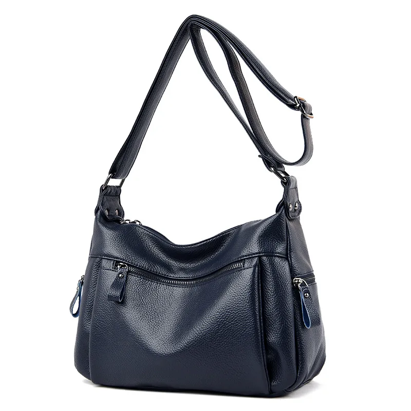 

New soft Leather Fashion Middle-aged Mommy bag Summer Casual shoulder bag Business Portable Female bag