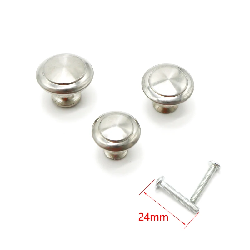 Diameter 23mm 27mm Zinc Satin Nickel Cabinet Pull Cupboard Drawer Handle Knobs Wardrobe With Screw Furniture Hardware | Обустройство