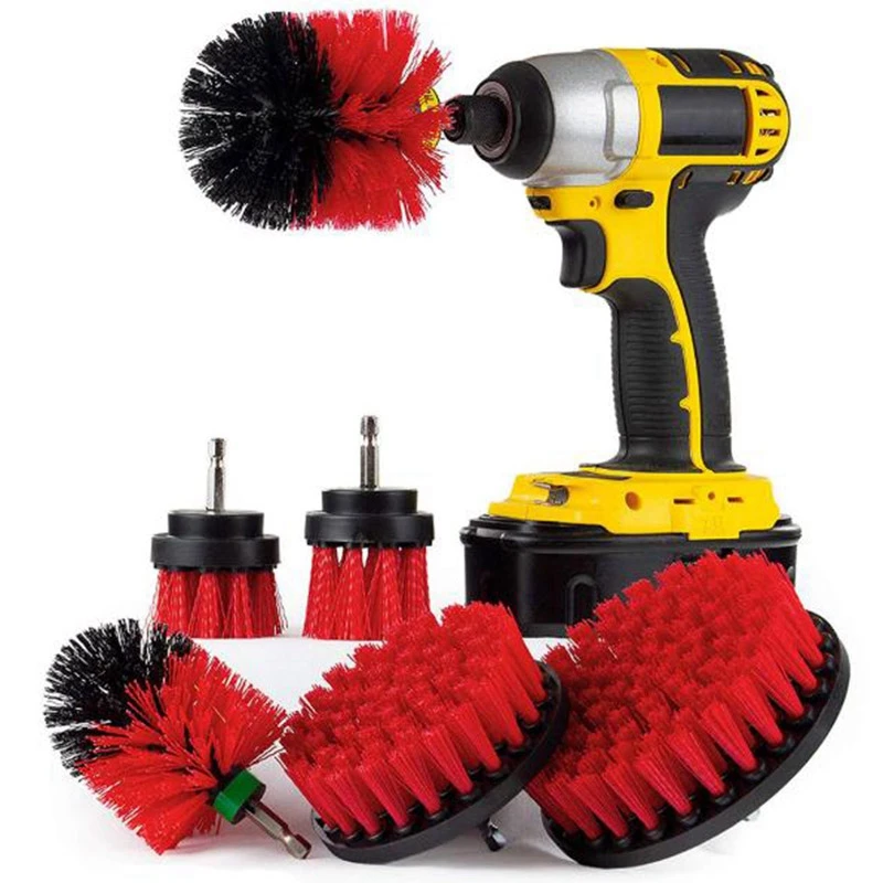 

6 Pcs /Set Power Scrubber Brush Drill Brush Clean For Bathroom Surfaces Tub Shower Tile Grout Cordless Power Scrub Cleaning Kit
