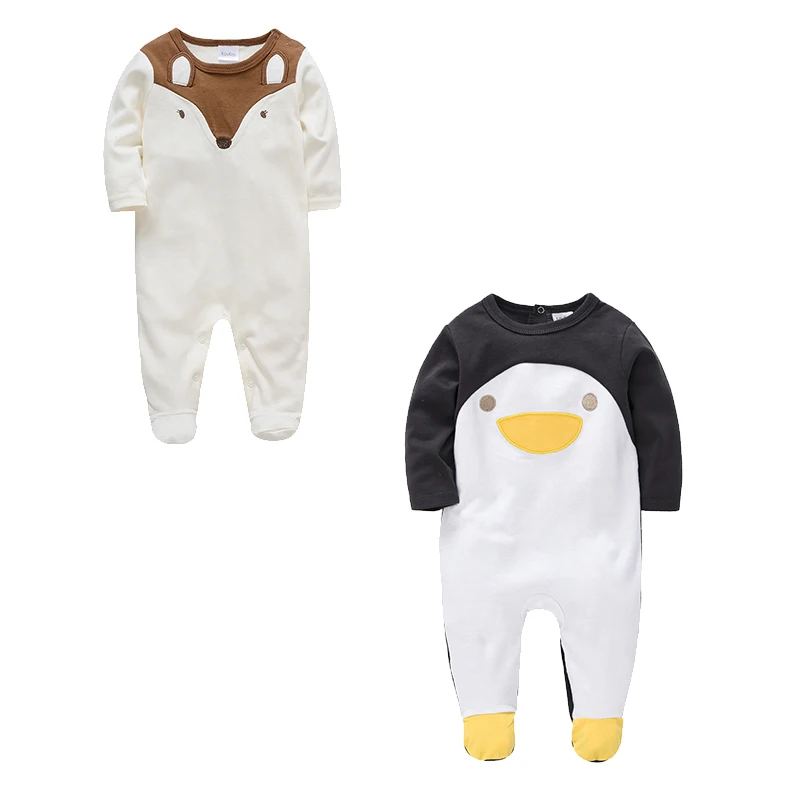

Honeyzone Ropa Recien Nacido 2pcs/Lot Baby Bodysuit Full Sleeve Vetement Bebe Garcon Cartoon Animal Infant Jumpsuit Body Neonato
