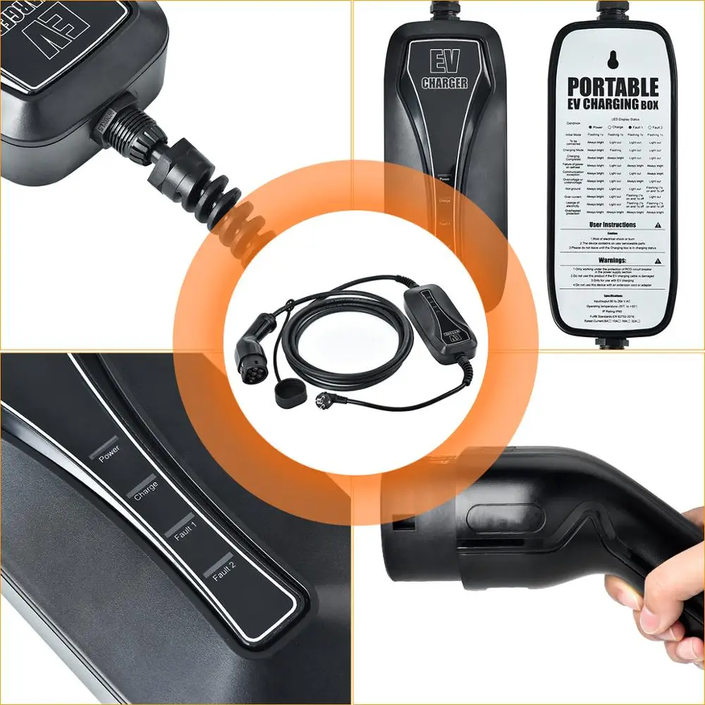 IEC 62196-2 Тип 2 Кабель зарядного устройства EV EVSE Портативная зарядка с израильской вилкой 5 метров 16 А для электромобиля on.