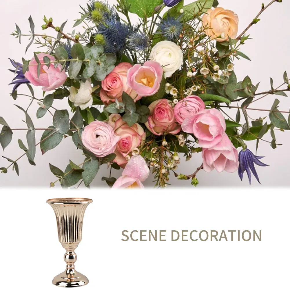 

Versatile Metal Wedding Centerpieces Vase Metal Trumpet Vase For Home Party Anniversary Wedding Decoration Modern Design