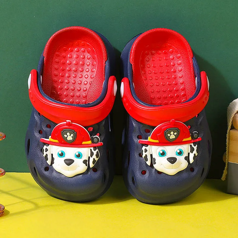Мюли детские Нескользящие летние шлепанцы мультяшный дизайн домашняя обувь для