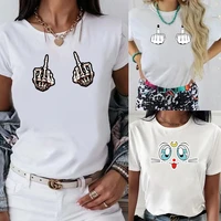 harajuku summer women t shirts casual o neck printed clothing tops female short sleeve personality trend wild loose streetwear