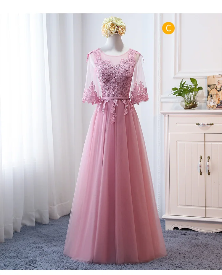 MNZ-9858Z# платье подружки невесты новые зимние рождественские платья средней длины с длинными рукавами г. Бледно-лиловый на шнуровке для девочек
