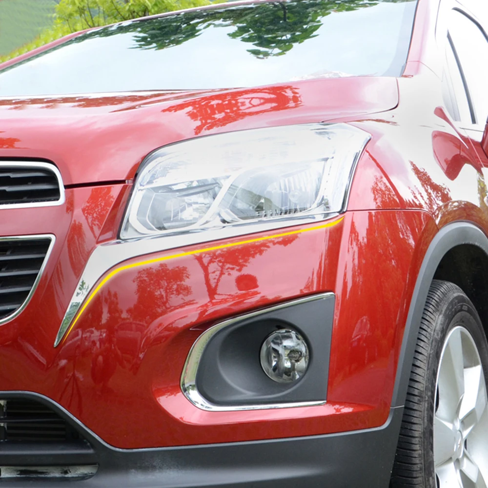 2 шт. хромированные накладки на передние фары для Chevrolet TRAX Tracker 2014 2016|Хромирование|