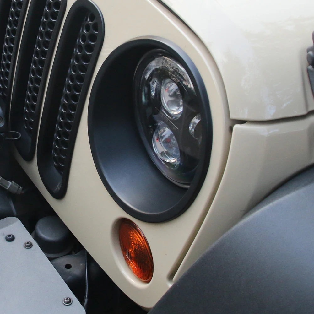 Матовая черная вставка для фар отделка подходит Jeep Wrangler &amp Unlimited 2007-2018 |