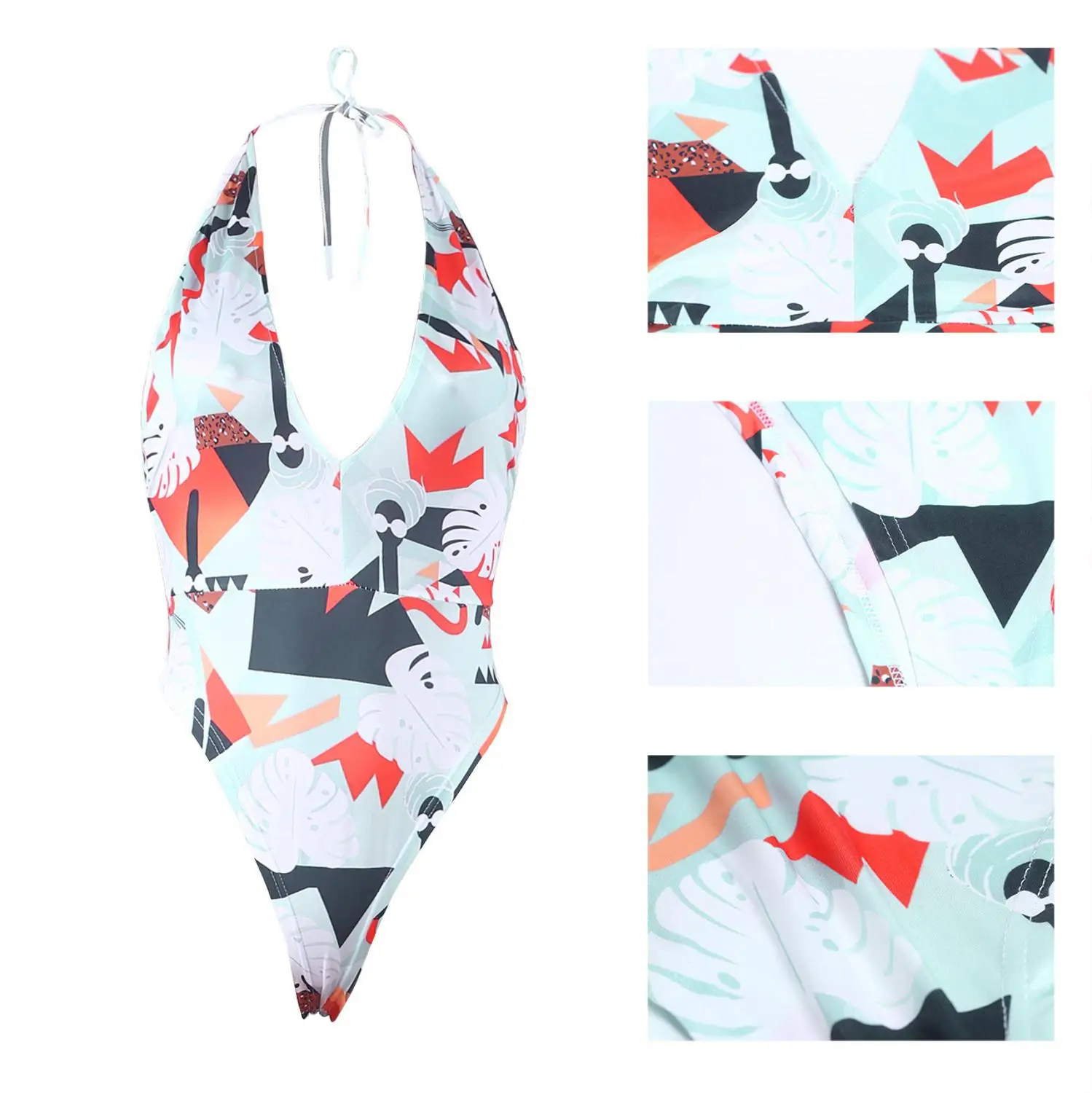 

Sexy bikini jumpsuit v-neck swimming sport slim jumpsuit