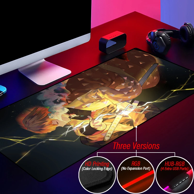 

Оригинальный RGB пользовательский Nezuko Kanawo игровой HD Коврик для мыши со светодиодной подсветкой, коврик для мыши с рассекающим демонов кромко...