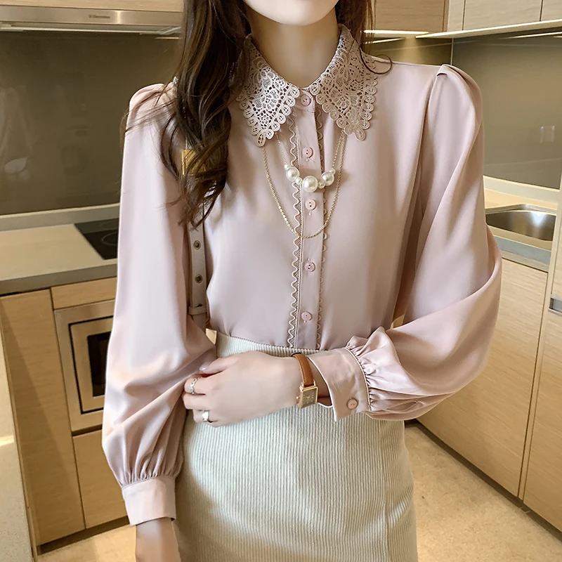 

2022 Early Spring New Design Sense High-End Temperament Chic Shirt Women's Korean Loose Fashion Long Sleeve Avant-Garde Top