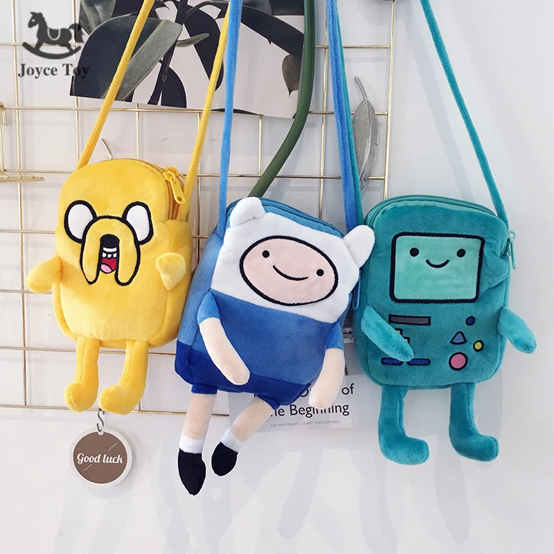 

ins hot Finn & Jake Figure Crossbody bag Swag Rap Plush coin bag Phone Bag anime advanture robert BMO Bag bag toys for Children