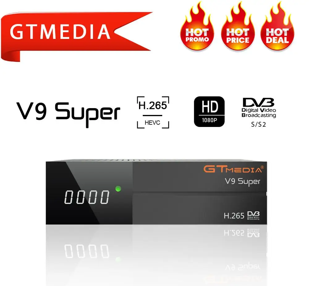 Спутниковый ресивер GTmedia V9 Super DVB S2 приемник 4k цифровой H.265 1080p Full HD поддержка Youtube PVR